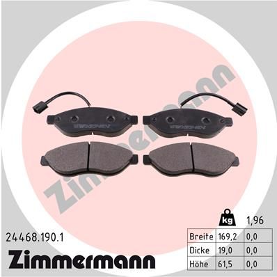 ZIMMERMANN Комплект тормозных колодок, дисковый тормоз 24468.190.1