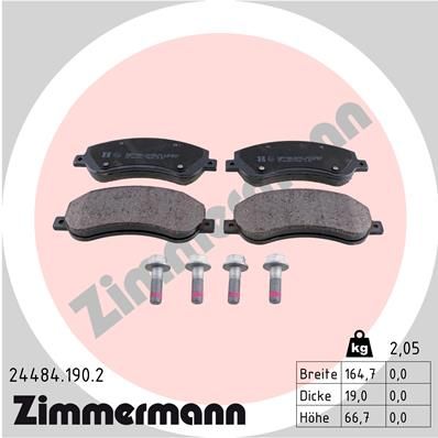 ZIMMERMANN Комплект тормозных колодок, дисковый тормоз 24484.190.2