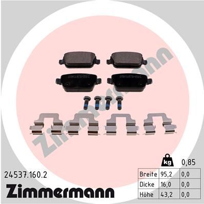ZIMMERMANN Комплект тормозных колодок, дисковый тормоз 24537.160.2