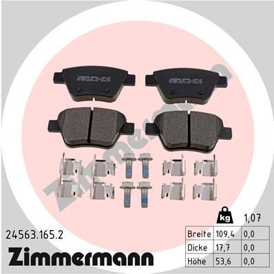 ZIMMERMANN Комплект тормозных колодок, дисковый тормоз 24563.165.2