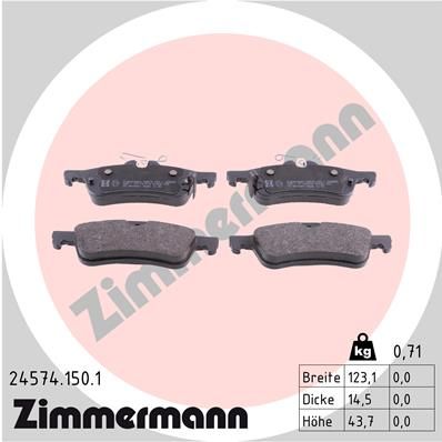ZIMMERMANN Комплект тормозных колодок, дисковый тормоз 24574.150.1