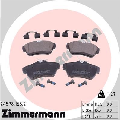 ZIMMERMANN Комплект тормозных колодок, дисковый тормоз 24578.165.2