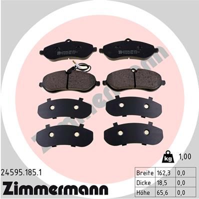 ZIMMERMANN Комплект тормозных колодок, дисковый тормоз 24595.185.1