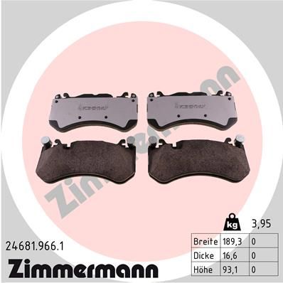 ZIMMERMANN Комплект тормозных колодок, дисковый тормоз 24681.966.1