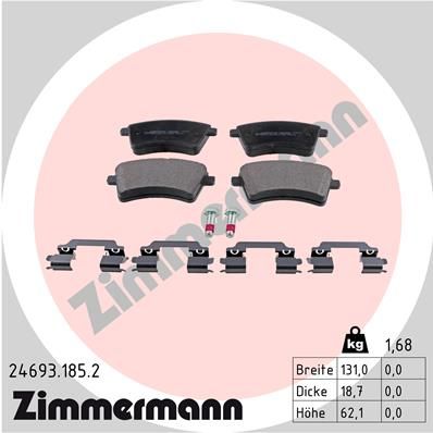 ZIMMERMANN Bremžu uzliku kompl., Disku bremzes 24693.185.2