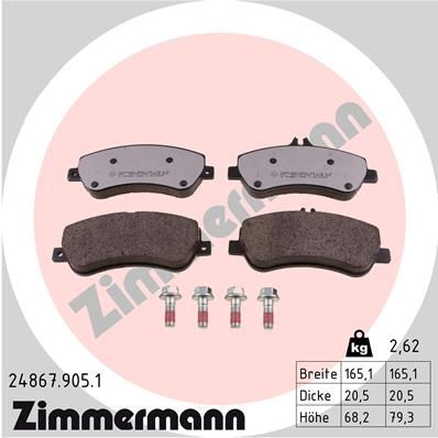 ZIMMERMANN Комплект тормозных колодок, дисковый тормоз 24867.905.1