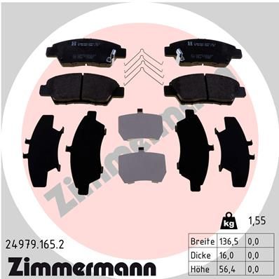 ZIMMERMANN Комплект тормозных колодок, дисковый тормоз 24979.165.2