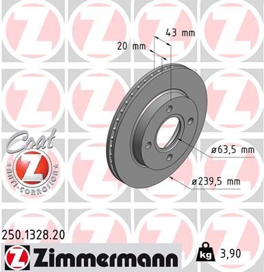 ZIMMERMANN Тормозной диск 250.1328.20