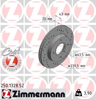 ZIMMERMANN Тормозной диск 250.1328.52