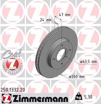 ZIMMERMANN Тормозной диск 250.1332.20