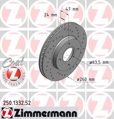 ZIMMERMANN Тормозной диск 250.1332.52