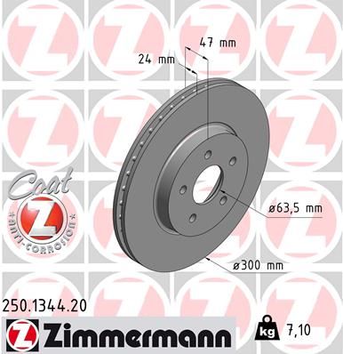 ZIMMERMANN Bremžu diski 250.1344.20