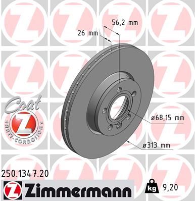 ZIMMERMANN Bremžu diski 250.1347.20