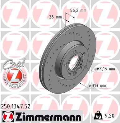 ZIMMERMANN Bremžu diski 250.1347.52