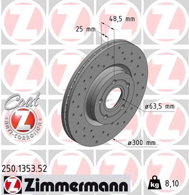 ZIMMERMANN Bremžu diski 250.1353.52