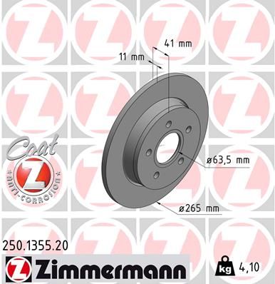 ZIMMERMANN Bremžu diski 250.1355.20