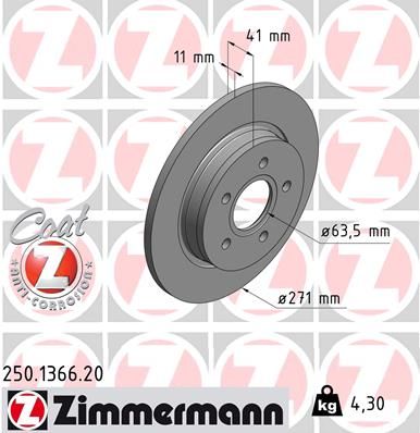 ZIMMERMANN Bremžu diski 250.1366.20