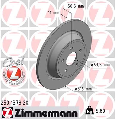 ZIMMERMANN Тормозной диск 250.1378.20