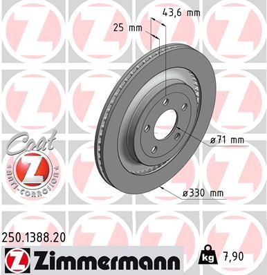 ZIMMERMANN Тормозной диск 250.1388.20