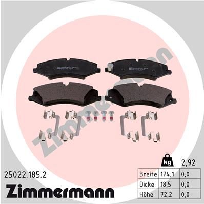 ZIMMERMANN Bremžu uzliku kompl., Disku bremzes 25022.185.2