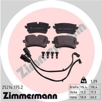 ZIMMERMANN Комплект тормозных колодок, дисковый тормоз 25214.175.2