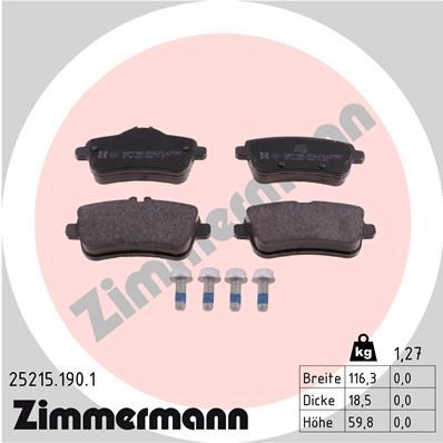 ZIMMERMANN Комплект тормозных колодок, дисковый тормоз 25215.190.1