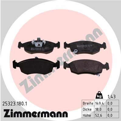 ZIMMERMANN Комплект тормозных колодок, дисковый тормоз 25323.180.1