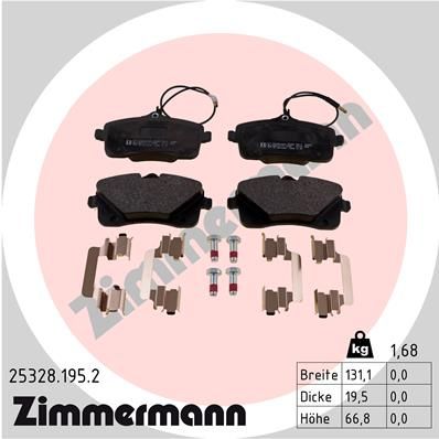 ZIMMERMANN Комплект тормозных колодок, дисковый тормоз 25328.195.2
