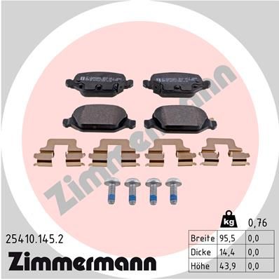 ZIMMERMANN Комплект тормозных колодок, дисковый тормоз 25410.145.2