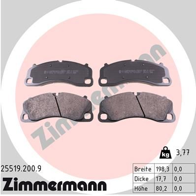 ZIMMERMANN Комплект тормозных колодок, дисковый тормоз 25519.200.9