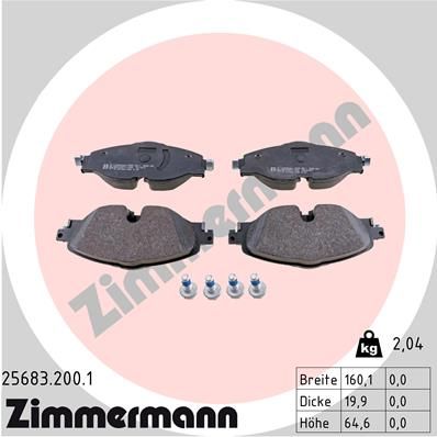 ZIMMERMANN Комплект тормозных колодок, дисковый тормоз 25683.200.1