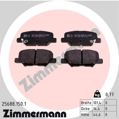 ZIMMERMANN Комплект тормозных колодок, дисковый тормоз 25688.150.1