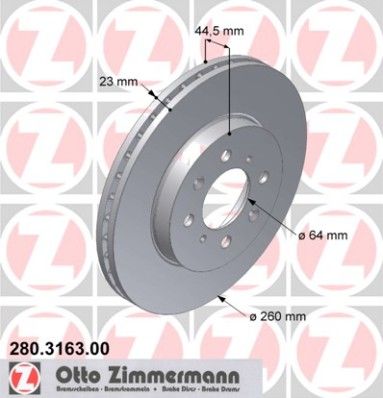 ZIMMERMANN Bremžu diski 280.3163.00