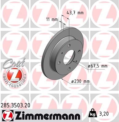ZIMMERMANN Тормозной диск 285.3503.20