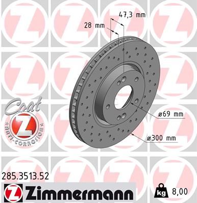 ZIMMERMANN Тормозной диск 285.3513.52