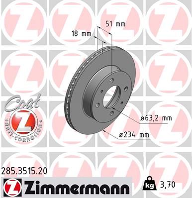 ZIMMERMANN Тормозной диск 285.3515.20