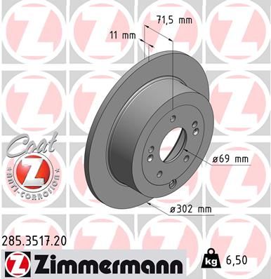 ZIMMERMANN Тормозной диск 285.3517.20