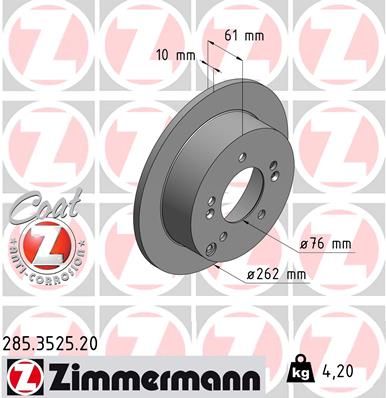 ZIMMERMANN Тормозной диск 285.3525.20