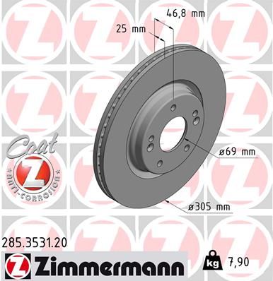 ZIMMERMANN Тормозной диск 285.3531.20