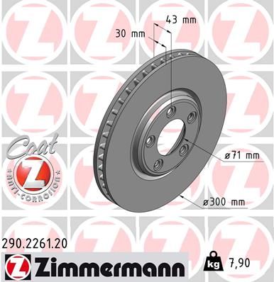 ZIMMERMANN Bremžu diski 290.2261.20