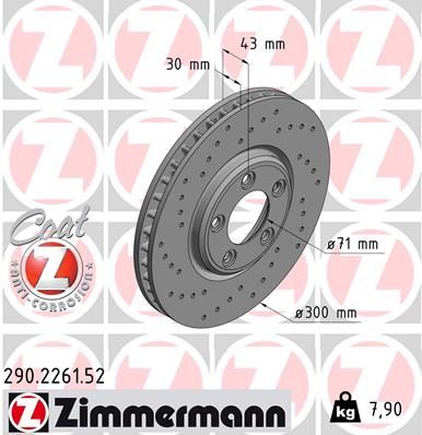 ZIMMERMANN Bremžu diski 290.2261.52