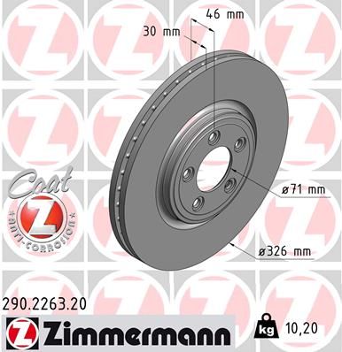 ZIMMERMANN Bremžu diski 290.2263.20