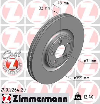 ZIMMERMANN Тормозной диск 290.2264.20