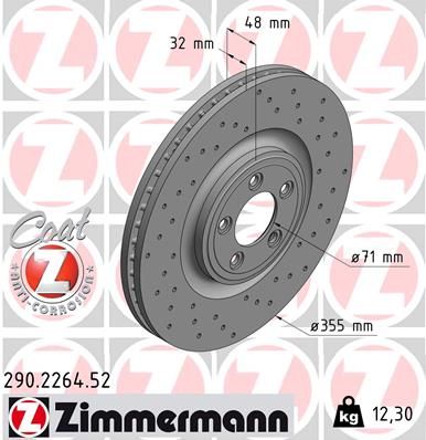 ZIMMERMANN Тормозной диск 290.2264.52