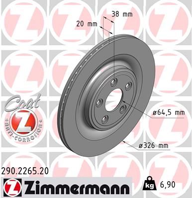 ZIMMERMANN Bremžu diski 290.2265.20