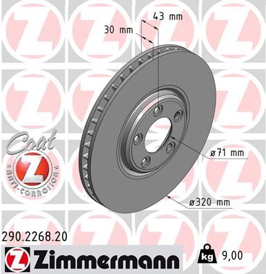 ZIMMERMANN Bremžu diski 290.2268.20