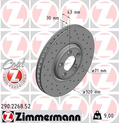 ZIMMERMANN Bremžu diski 290.2268.52