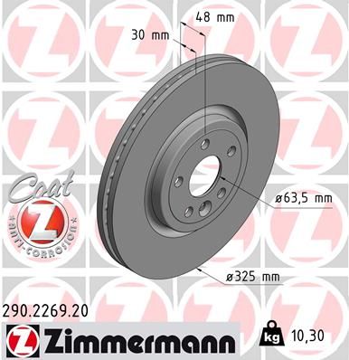 ZIMMERMANN Тормозной диск 290.2269.20