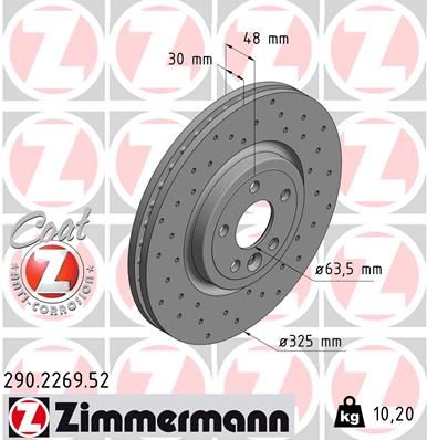 ZIMMERMANN Тормозной диск 290.2269.52