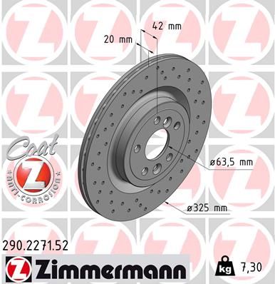 ZIMMERMANN Bremžu diski 290.2271.52